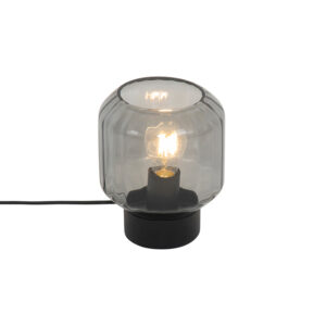 Classic table lamp black with smoke glass - Stiklo