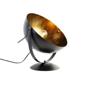Industrial table lamp black with gold adjustable - Magna