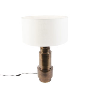 Art deco table lamp with shade white 50 cm - Bruut