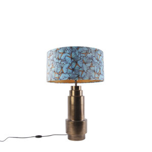 Table lamp bronze with velor butterfly shade 50 cm - Bruut
