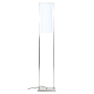 Anzio White Shade Floor Lamp With Satin Nickel Metal Frame