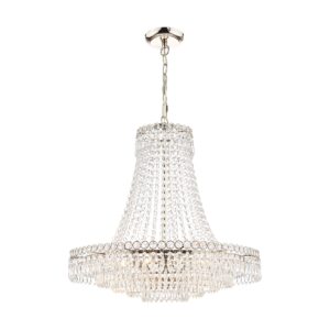 Laura Ashley Enid 5 Light Grand Chandelier With Cut Glass and Polished Nickel Finish