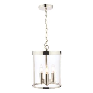 Laura Ashley Selbourne 3 Light Ceiling Lantern In Polished Nickel Finish