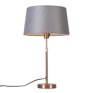 Copper table lamp with shade gray 35 cm adjustable - Parte