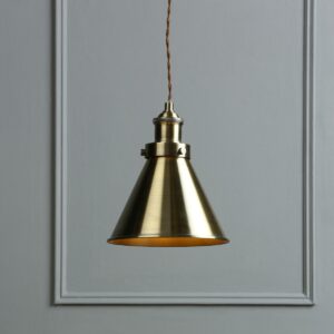 Laura Ashley Rufus Ceiling Pendant Light In Antique Brass Finish