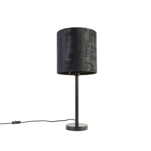 Modern table lamp black with shade black 25 cm - Simplo