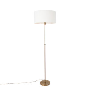 Floor lamp adjustable bronze with shade white 50 cm - Parte
