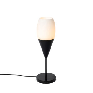 Modern table lamp black with opal glass - Drop