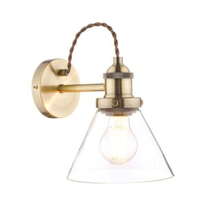 Laura Ashley Isaac Single Wall Light In Antique Brass Finish