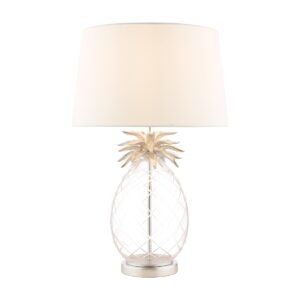 Laura Ashley Pineapple Clear Cut Glass Extra Large Table Lamp With Ivory Shade