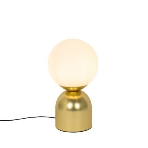 Hotel chic table lamp gold with opal glass - Pallon Trend