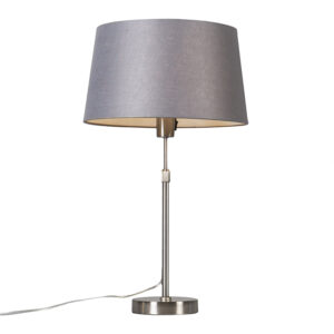 Table lamp steel with shade gray 35 cm adjustable - Parte