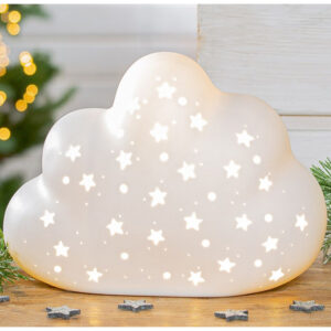 Allston Porcelain Cloud Star Pattern Table Lamp In White