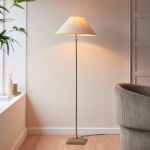 Lahaina Fabric Floor Lamp In Antique Brass
